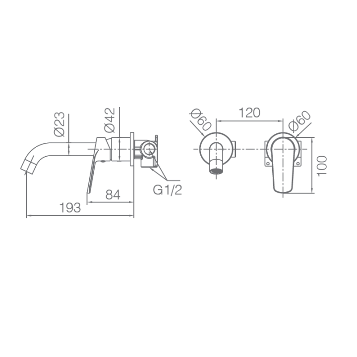 Monomando lavabo empotrado BÉLGICA negro mate- GLZ044/NG 2