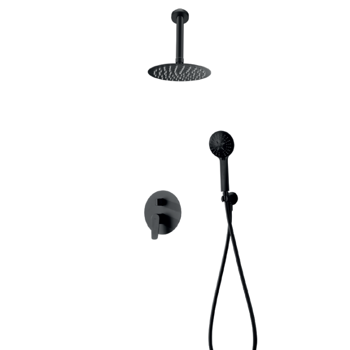Kit monomando ducha empotrado 2-vías BRUSELAS negro mate- GPBR046/NG 1
