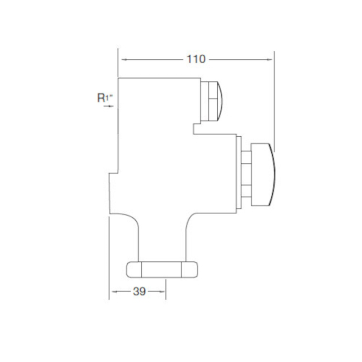 Fluxómetro WC entrada y llave reguladora SANIBER cromo - 315 2