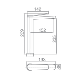 Monomando lavabo alto DINAMARCA cromo - BDR031-3 2