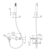 Monomando baño-ducha DINAMARCA cromo - BDR031-4 2