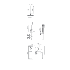 Kit monomando ducha empotrado 2-vías NADI blanco mate - GPN058/BL