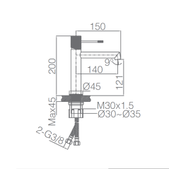 Monomando lavabo LINE oro rosa cepillado - BDD038-1ORC