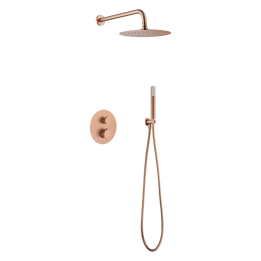Kit termostático ducha empotrado 2-vías LINE oro rosa cepillado - GTD038/ORC 1