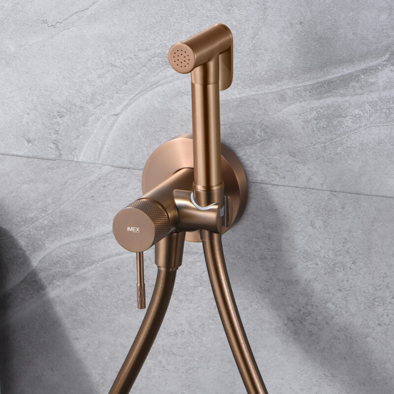 Monomando empotrar para bidé LINE oro rosa cepillado - RDD038/ORC