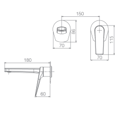 Monomando lavabo empotrado DELOS cromo - GLD055