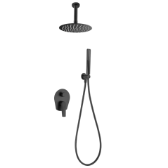 Kit monomando ducha empotrado 2-vías PAROS negro mate - GPP057/NM - Imex