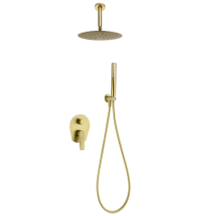 Kit monomando ducha empotrado 2-vías PAROS oro cepillado - GPP057/OC - Imex