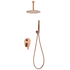 Kit monomando ducha empotrado 2-vías PAROS oro rosa cepillado - GPP057/ORC - Imex