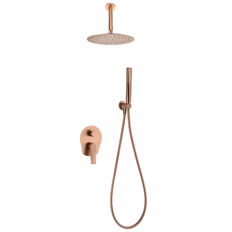 Kit monomando ducha empotrado 2-vías PAROS oro rosa cepillado - GPP057/ORC