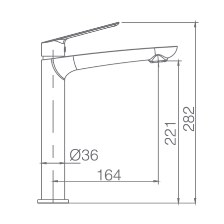Monomando lavabo alto LUXOR negro mate - BDX023-3NG