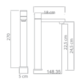 Monomando lavabo alto VALENCIA cromo - BDV003-3 2