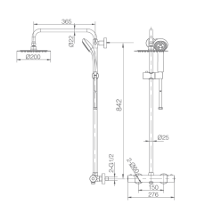Conjunto termostático ducha MOSCU acero S316 - BTK017/AC - Imex