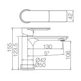 Monomando lavabo SAONA cromo - BDO020-1 2