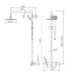 Conjunto termostático ducha CRETA cromo - BTC018 - Imex