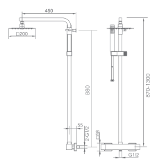 Conjunto termostático ducha VIGO cromo - BTV013 - Imex