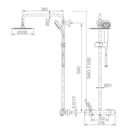 Conjunto termostático ducha KENT cromo - BTK017