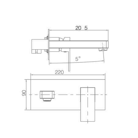 Monomando lavabo empotrado SUIZA negro mate - GLE020/NG