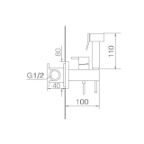 Monomando empotrado bidé WC IRLANDA black gun metal - RDM003/BGM 2