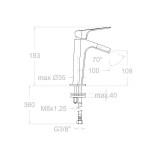 Monomando lavabo cascada URBAN CHIC oro cepillado - 213101OC 2
