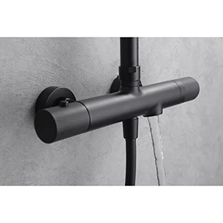 Conjunto termostático baño-ducha LINE negro mate - BTD038-B/NG