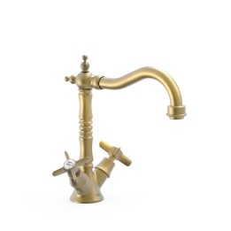 Bimando lavabo TRES-CLASIC latón viejo mate - 24210902LM