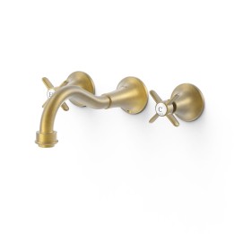 Bimando lavabo empotrado TRES-CLASIC laton viejo mate - 24215101LM 1