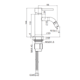 Monomando bidé TUBE negro cromo - 40227/BC 2