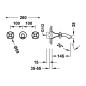 Bimando lavabo empotrado TRES-CLASIC laton viejo mate - 24215102LM