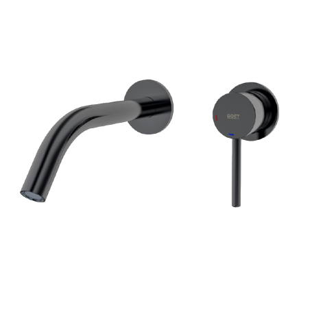 Monomando lavabo empotrado TUBE negro cromo - 40112/BC - Feliu Boet