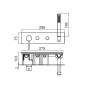 Kit monomando ducha empotrado 2-vías TUBE cromo - 40148