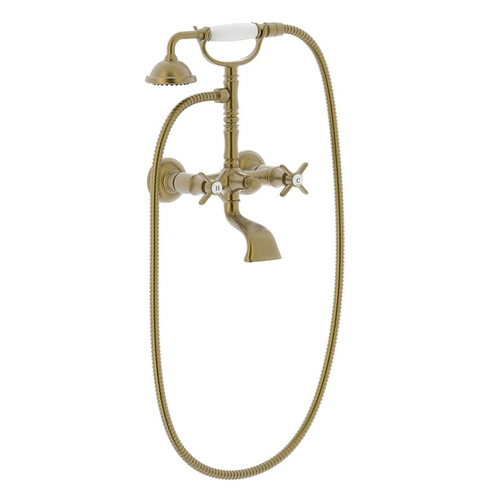 Bimando baño-ducha mural TRES-CLASIC laton viejo mate - 24217601LM 1