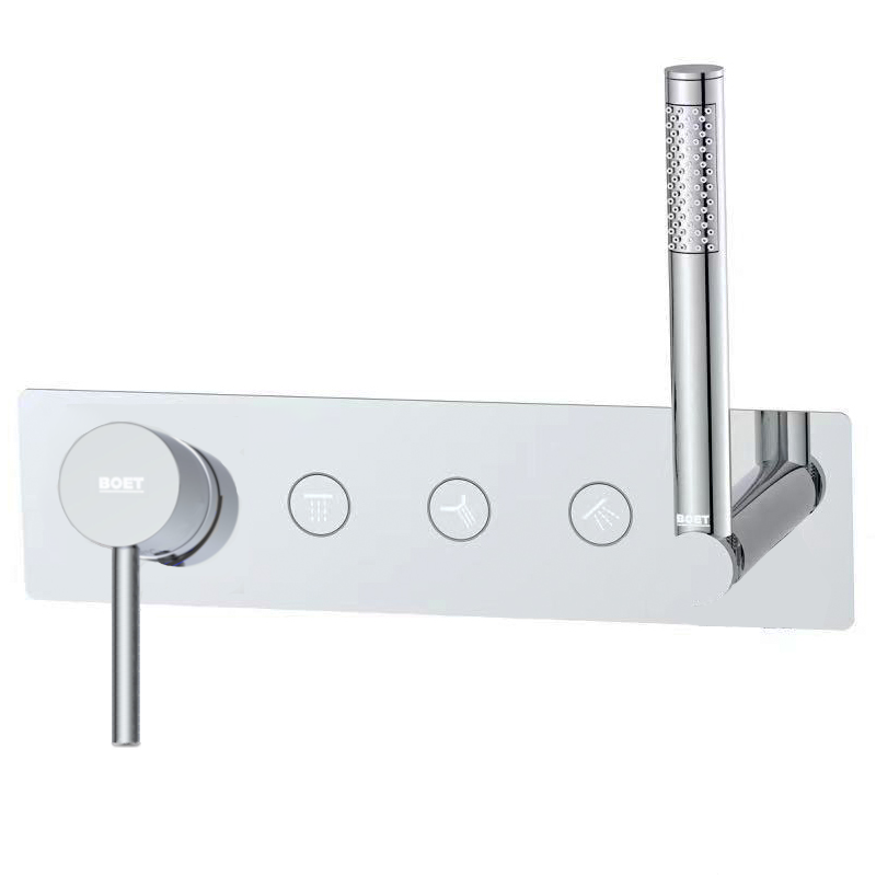 Kit monomando ducha empotrado 3-vías TUBE cromo - 40149