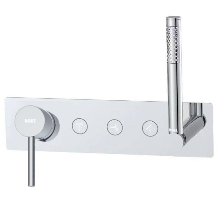 Kit monomando ducha empotrado 3-vías TUBE cromo - 40149 1