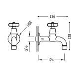 Monomando lavadero TRES-CLASIC latón viejo mate - 24252001LM 2