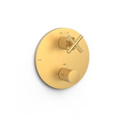 Termostático ducha empotrado 2-Vías MONTBLANC-TRES THERM-BOX oro mate - 28325001OM 1