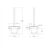 Escobillero pared ERGOS grafito - ESCO01GR 2