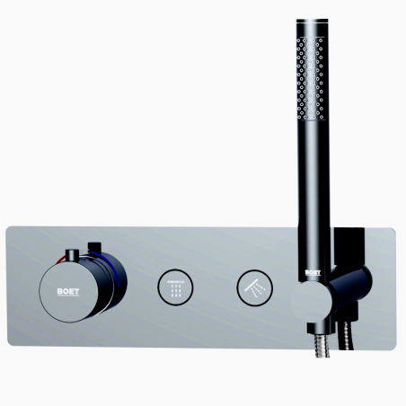 Kit termostático ducha empotrado TUBE negro - 82148/N - Feliu Boet