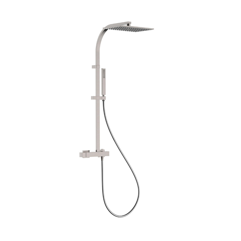 Conjunto monomando ducha SLIM-TRES MURAL acero - 20219101AC