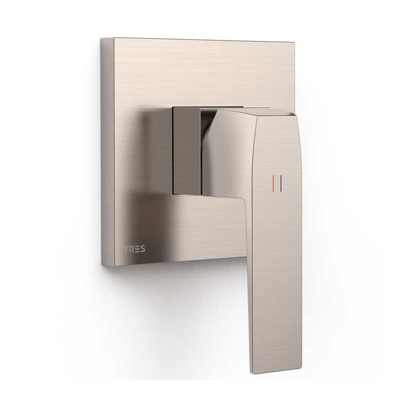 Monomando ducha empotrado 1-vía SLIM-TRES RAPID-BOX acero - 20227810AC
