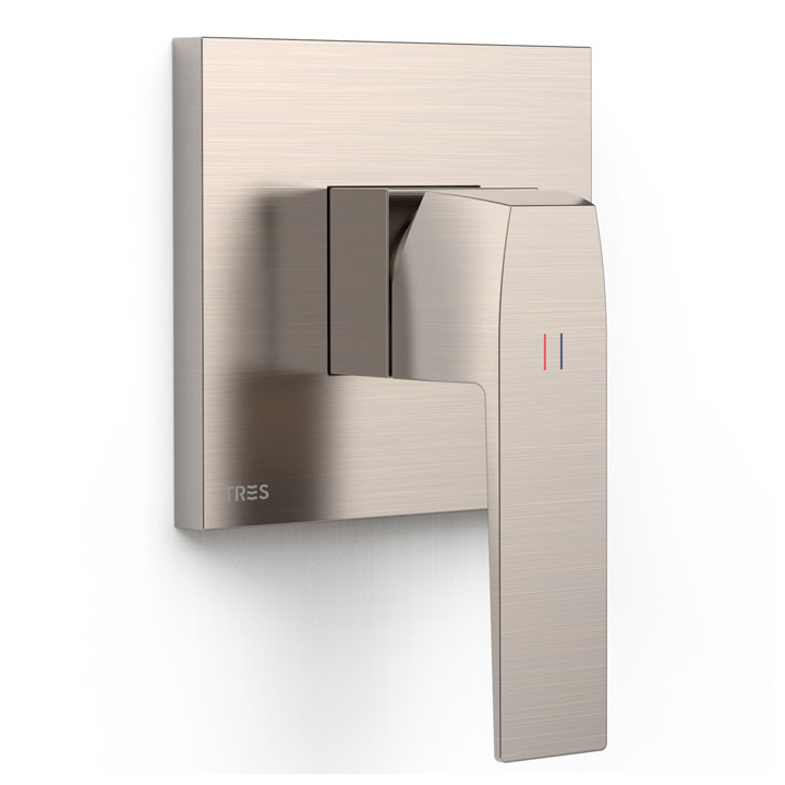 Monomando ducha empotrado 1-vía SLIM-TRES RAPID-BOX acero - 20227810AC 1
