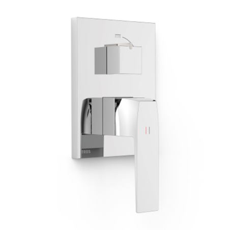 Monomando ducha empotrado 2-vías SLIM-TRES RAPID-BOX cromo - 20228110 - Tres