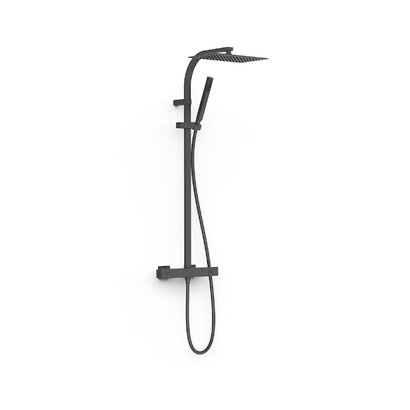 Conjunto termostático ducha OVER-WALL negro mate - 19039306NM