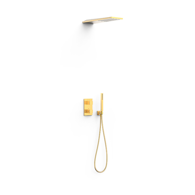 Kit termostático ducha empotrado 2-vías THERM-BOX oro mate - 20235055OM