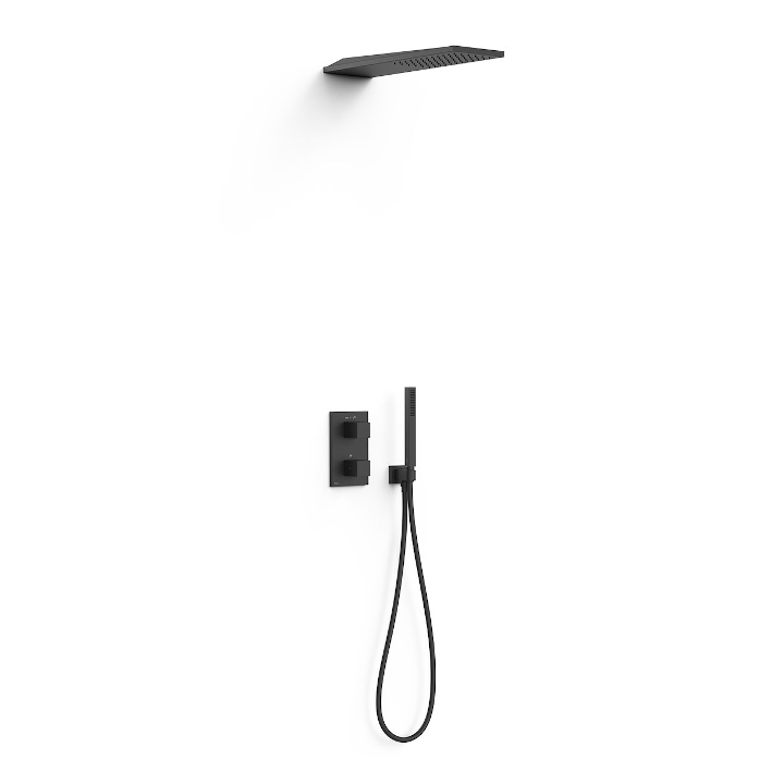 Kit termostático ducha empotrado 2-vías SLIM-TRES THERM-BOX negro mate - 20225055NM 1