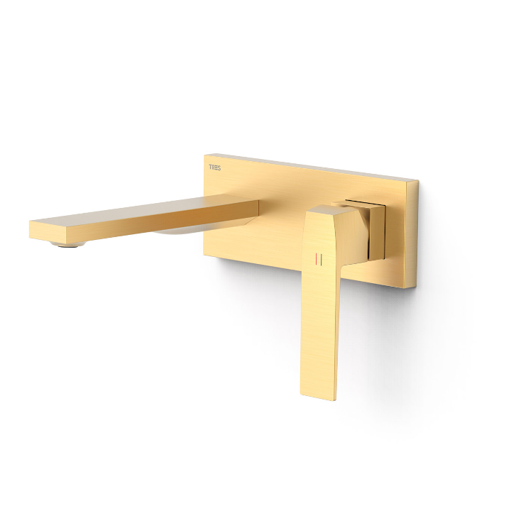 Monomando lavabo empotrado SLIM-TRES oro mate - 2023003*OM 1