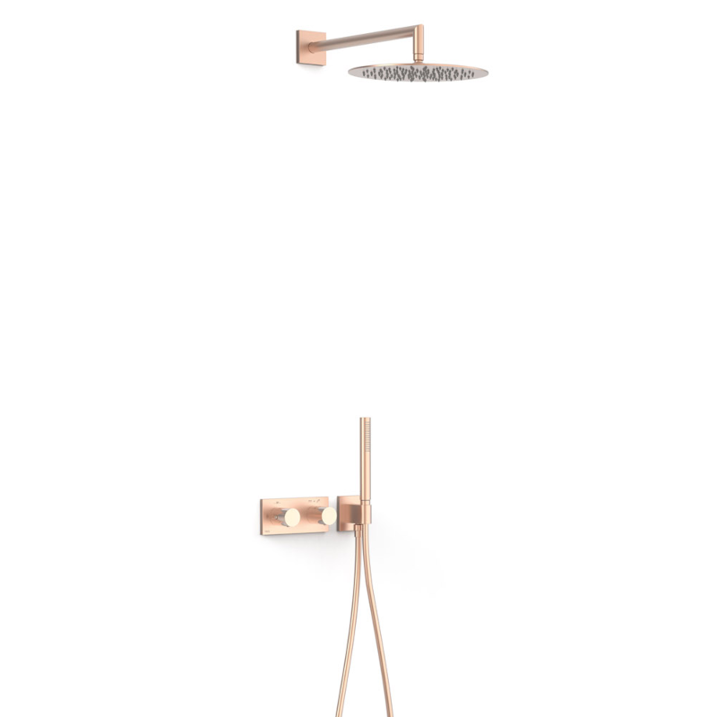 Kit termostático ducha empotrado 2-vías B-SYSTEM oro rosa mate - 30735204OPM