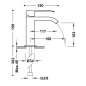 Monomando lavabo cascada CUADRO-TRES negro mate - 00610101NM