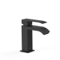Monomando lavabo cascada CUADRO-TRES negro mate - 00610101NM