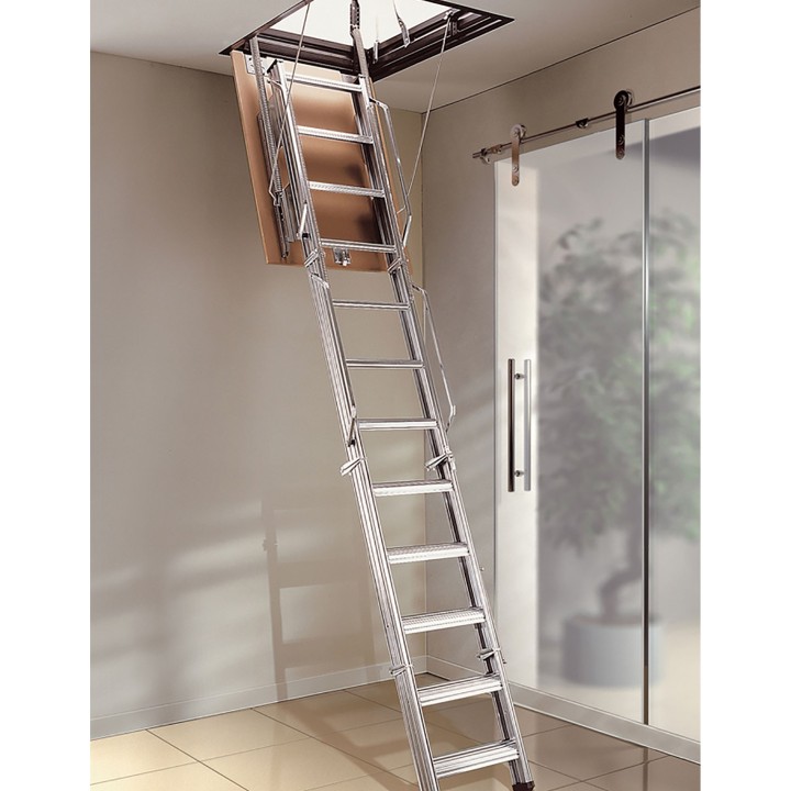 Escalera escamoteable de tramos PK-4 metálica galvanizada - Maydisa 2